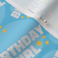 Birthday Girl Birthday Fabric Celebration Stars and Dots Light Blue