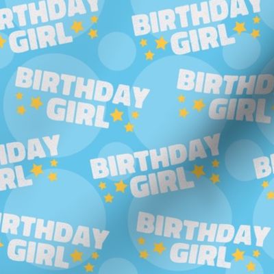 Birthday Girl Birthday Fabric Celebration Stars and Dots Light Blue