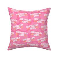 Birthday Girl Birthday Fabric Celebration Stars and Dots Pink and Light Pink