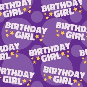 Birthday Girl Birthday Fabric Celebration Stars and Dots Purple