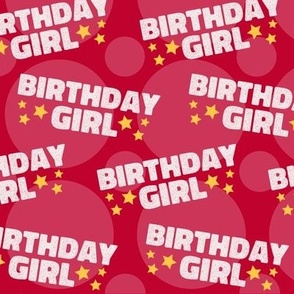 Birthday Girl Birthday Fabric Celebration Stars and Dots Red