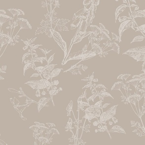 Taupe and Beige Tone on Tone Poison Flowers