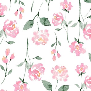 Pink florals soft-pink-roses-24x24  Wallpaper Watercolor florals/Pink flowers/girly fabric/floral/baby girl