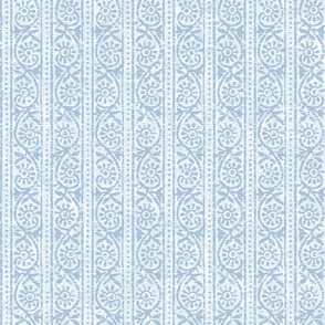 Arc Block Print Striped Floral Sky Blue