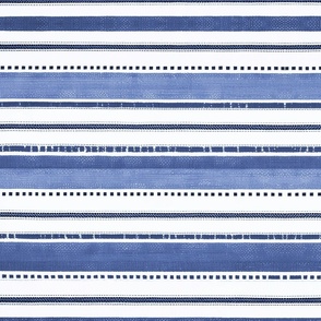 French Linen Fresh Blue White Summer Stripes Pattern