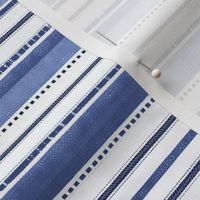 French Linen Fresh Blue White Summer Stripes Pattern Smaller Scale