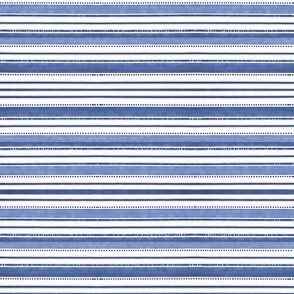 French Linen Fresh Blue White Summer Stripes Pattern Smaller Scale