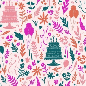 Birthday Celebration - Pink + Teal - Large