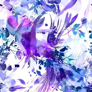 Toile Watercolor Botanicals Violet