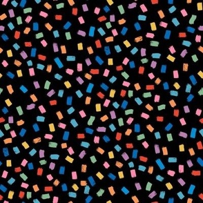 Colorful Confetti Brushstrokes on Black