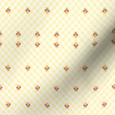 pale yellow check - floral
