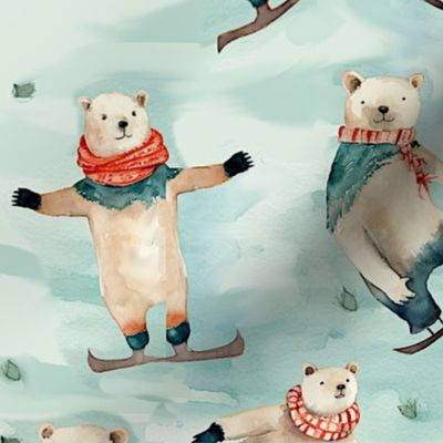 Polar Bears Snowboarding