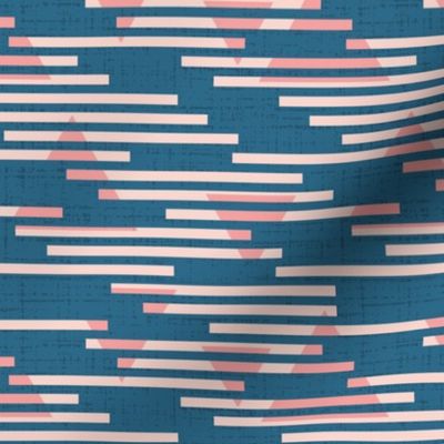 Stripes and Triangles | Blue and Pink | Small scale ©designsbyroochita