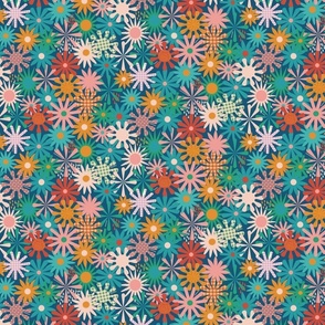 Retro Party Pattern Flowers