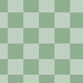 1.5" Checkers squares in green and jade green