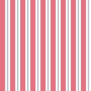 Nantucket Red and Gray 1 Inch Stripe No. 2