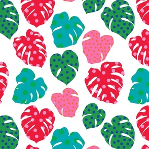 Monstera pattern clash spots and colours