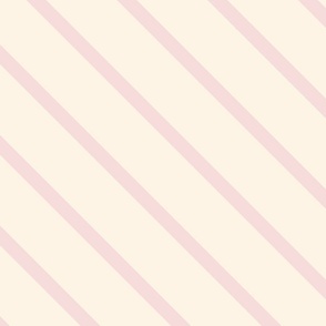 Diagonal pink stripes on cream