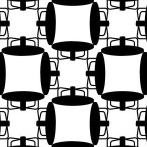 Roundabout Checkerboard, Black & White