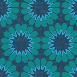  Blue and Green Modern Floral