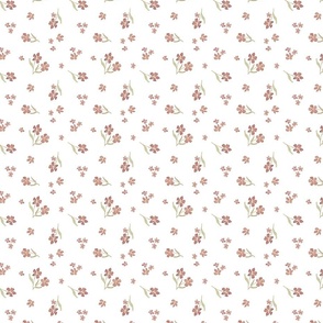 Pink Scattered Loose Watercolor Flower Fabric