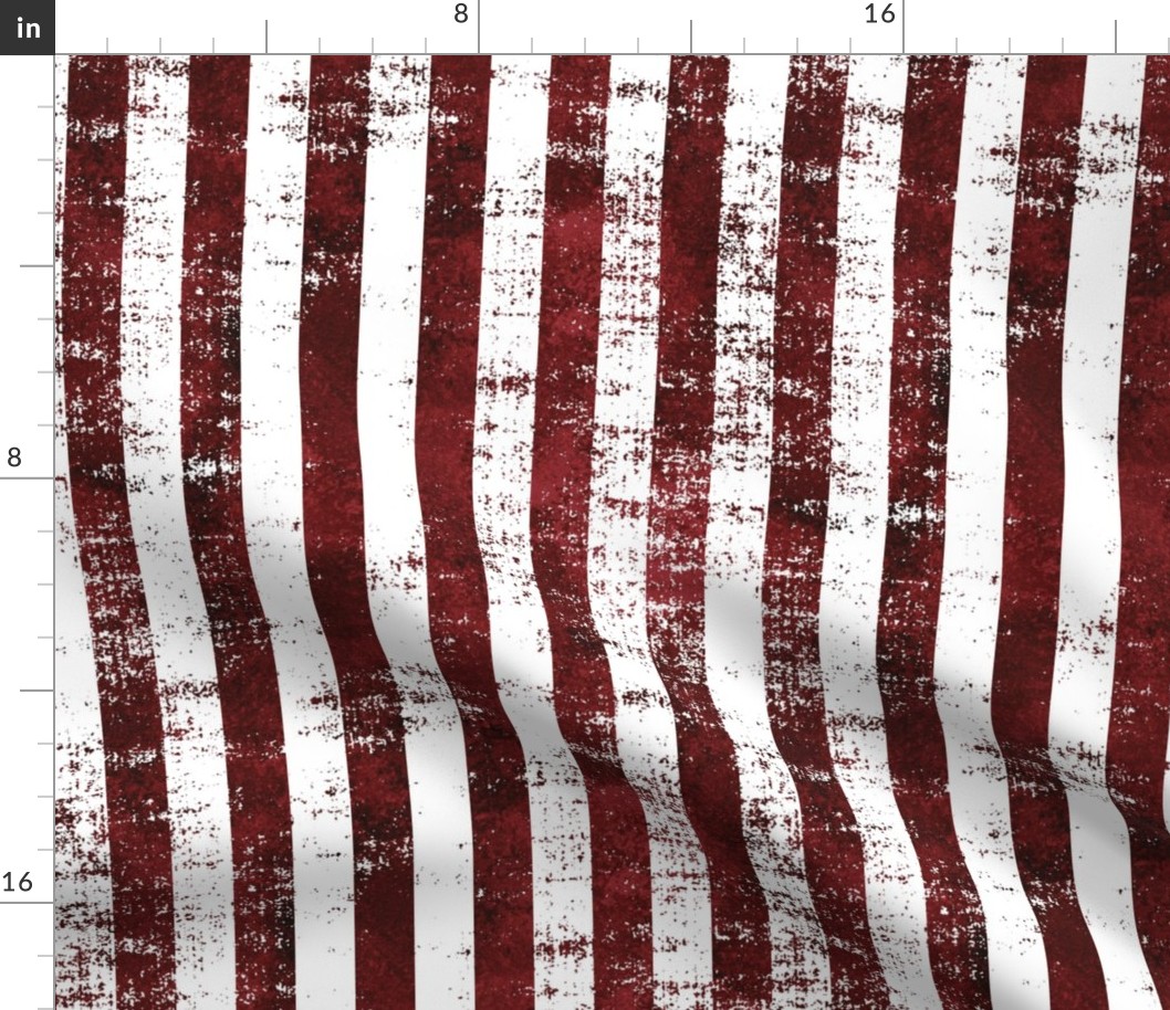 Fourth of July Grunge Red and White Stripe - Rotated - Large Scale