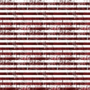 Fourth of July Grunge Red and White Stripe - Small Scale