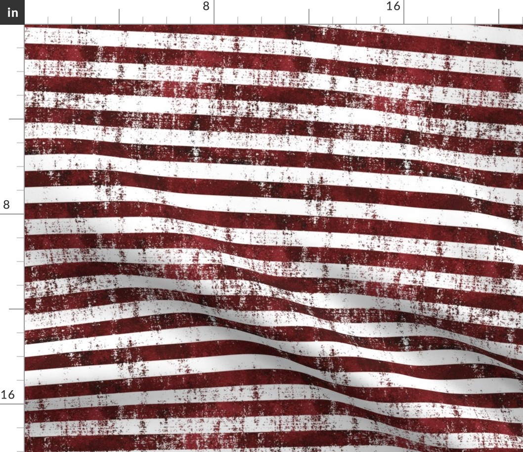 Fourth of July Grunge Red and White Stripe - Medium Scale