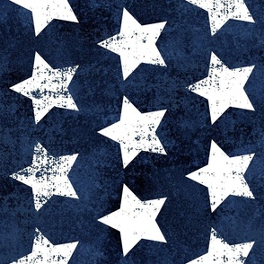 Fourth of July Grunge Blue Stars Rotated - XL Scale