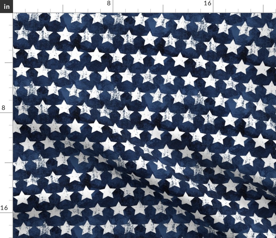 Fourth of July Grunge Blue Stars  - Small Scale