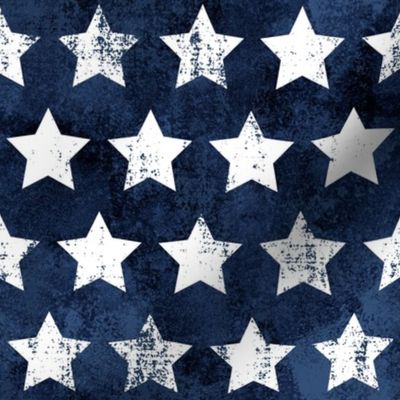 Fourth of July Grunge Blue Stars  - Medium Scale