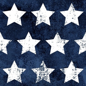 Fourth of July Grunge Blue Stars  - XL Scale