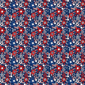 Fourth of July Groovy Rainbow Floral - XS Scale