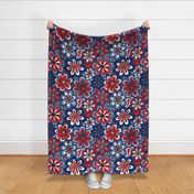 Fourth of July Groovy Flowers - XL Scale
