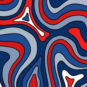 Fourth of July Groovy and Swirly Rotated - XL Scale