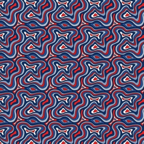 Fourth of july Groovy and Swirly - XS Scale