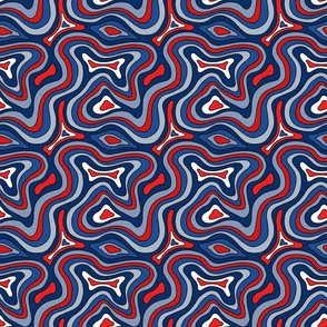 Fourth of july Groovy and Swirly - Small Scale