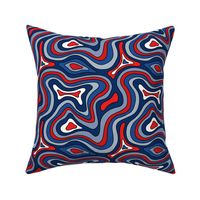 Fourth of july Groovy and Swirly - Medium Scale