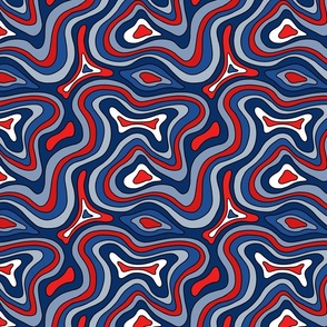 Fourth of july Groovy and Swirly - Medium Scale