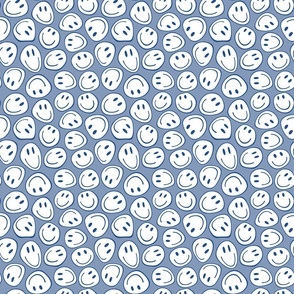 Groovy Distorted Smiley Light Blue BG - Small Scale