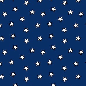 Fourth of July White Stars Dark Blue BG - XL Scale