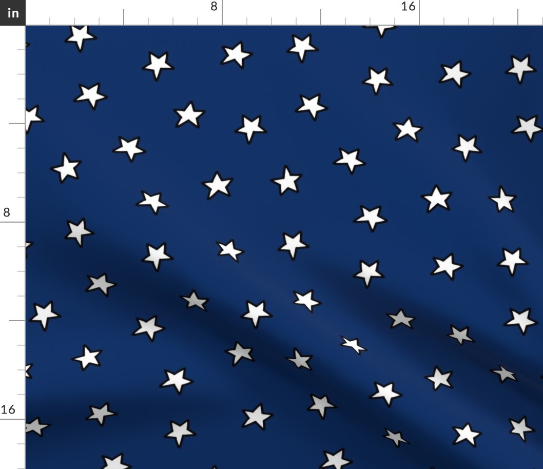 Fourth of July White Stars Dark Blue BG - XL Scale