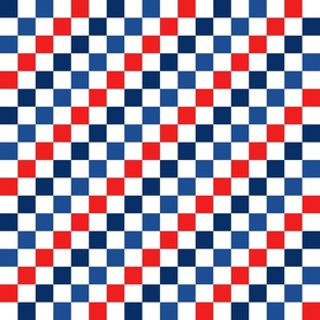 Fourth of July Red White Blue Checker - Small Scale
