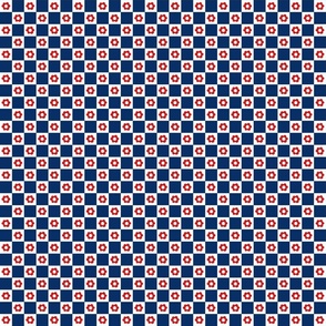 Fourth of July Floral Checker - XS Scale