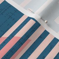 Stripes and Triangles | Blue and Pink | regular scale ©designsbyroochita