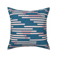 Stripes and Triangles | Blue and Pink | regular scale ©designsbyroochita