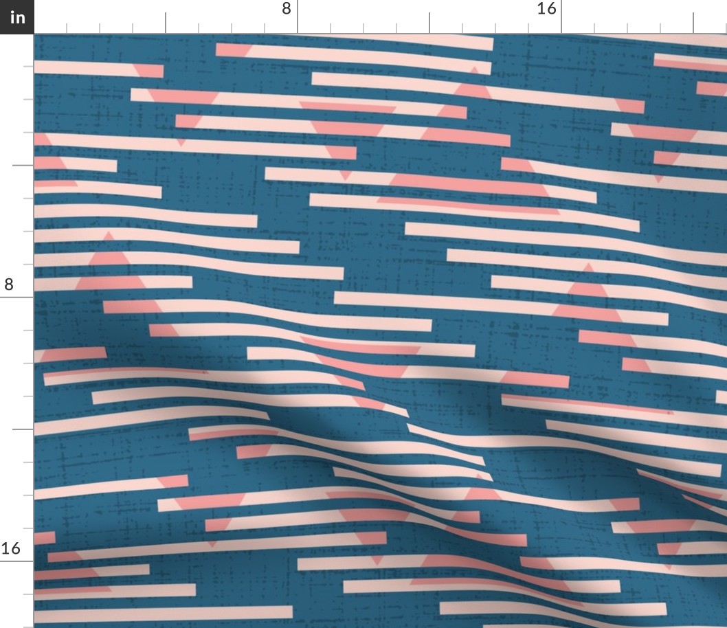 Stripes and Triangles | Blue and Pink | regular scale ©designsbyroochita