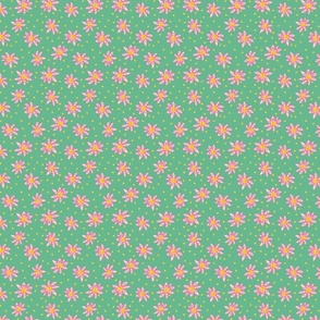 pink lotus floral on green by rysunki_malunki
