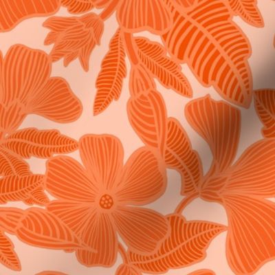Flirty Monochromatic Floral in Tangerine - 14”