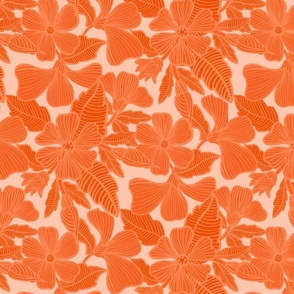 Flirty Monochromatic Floral in Tangerine - 14”
